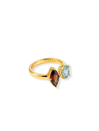 Cognac & Ice Blue Yüzük