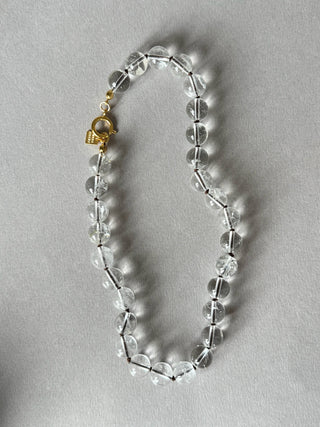 Kristal Kahverengi İp Kolye