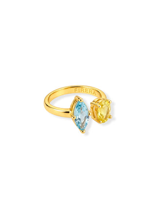 Ice Blue & Yellow Yüzük
