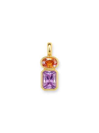 Orange Lilac Duo Zirkonyum Charm