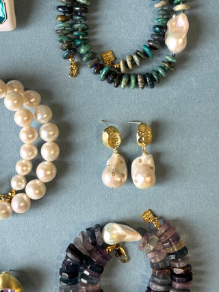 Stintino Gümüş Barok İnci Küpe