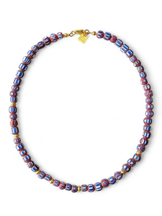 chevron taşlı pirinç detaylı kolye - mavi kırmızı taşlı kolye - aran di mare kolye - özel tasarım kolye - firera atelier
